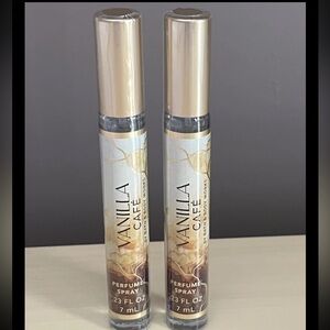 Two New Bath & Body Works Vanilla Cafe Perfume Sprays .23 Oz Each
